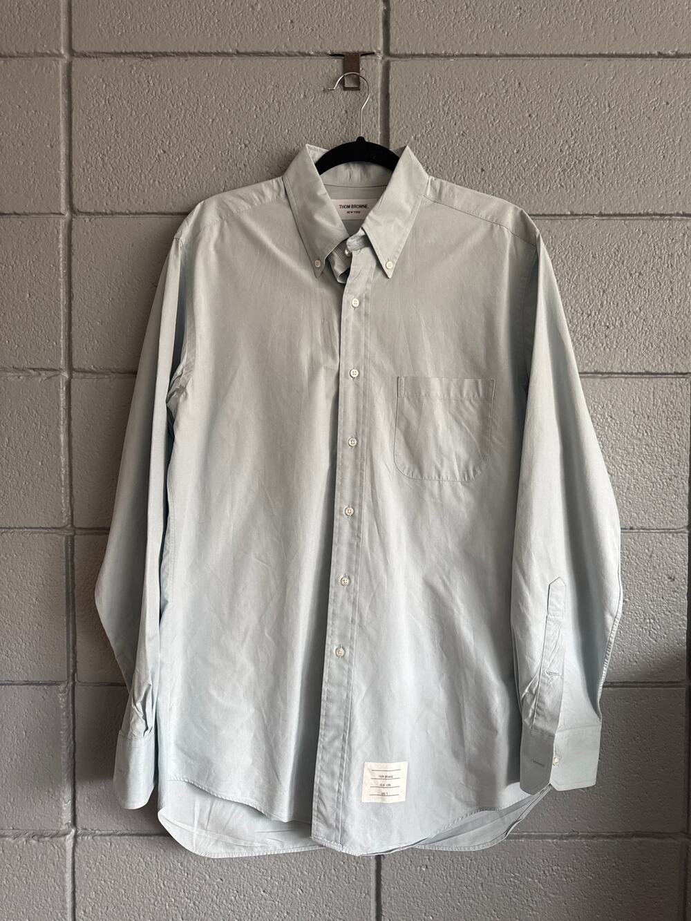 Thom Browne Chest Pocket Popplin Shirt size 5 in Pale Green